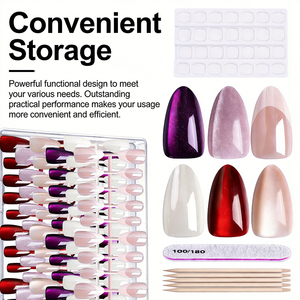<span class=keywords><strong>Faux</strong></span> <span class=keywords><strong>ongles</strong></span> roses en gel souple à presser, style amande française, en ABS pour application sur les doigts - Product Image 3