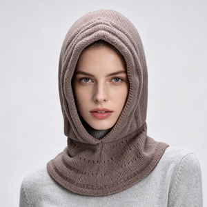Jxwatcher – <span class=keywords><strong>Bonnet</strong></span> cagoule tricoté tendance en <span class=keywords><strong>cachemire</strong></span> bouclé, couleur unie, chaud pour l'hiver, pour <span class=keywords><strong>femme</strong></span>, personnalisable, vente en gros - Product Image 1