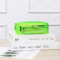 Sac à crayons transparent en PVC personnalisé avec logo, simple et portable, boîte à crayons transparente pour les étudiants