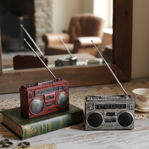 Ornements radio-télévision rétro nostalgiques de style européen en résine, motif paysager, couleur changeante, Art Déco, décoration intérieure pour salon - Product Image 2