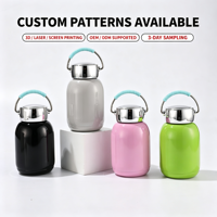 Tasse Thermos Mini en Acier Inoxydable à Double Paroi avec Logo Personnalisé, Anti-Fuite, avec Poignée de Transport pour Voyages en Extérieur
