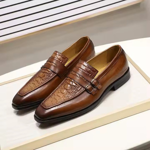 Chaussures carrées pour hommes en cuir véritable haut de gamme - Chaussures de bureau et de carrière décontractées de haute qualité sur mesure - Product Image 5