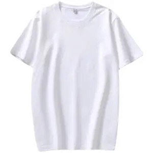 Camisetas de manga corta de algodón, ropa de hombre de color blanco puro, fabricantes de logotipo impreso de grupo a figura, venta al por mayor, manga corta