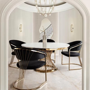 Chaise de <span class=keywords><strong>salle</strong></span> <span class=keywords><strong>à</strong></span> <span class=keywords><strong>manger</strong></span> en velours nordique, mobilier d'intérieur de luxe, fauteuils de restaurant, chaises de loisirs en acier inoxydable doré pour <span class=keywords><strong>salle</strong></span> <span class=keywords><strong>à</strong></span> <span class=keywords><strong>manger</strong></span> - Product Image 4