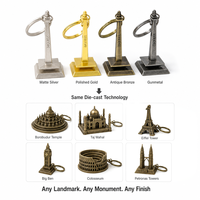 Portachiavi in Metallo Personalizzato 3D in Lega di Zinco Pressofuso, Souvenir Turistico Monas Indonesia, Portachiavi Antico in Bronzo, Vendita all'Ingrosso