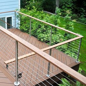 ステンレス鋼ケーブル階段手すり屋内装飾ワイヤー手すりポストデザイン - Product Image 6