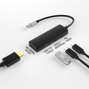 ABS Mini 2 Loại C Cổng USB HUB 4 trong 1 USB 3.0 5Gbps USB C HUB với 4K HDMI - Product Image 1