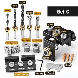 Kit de plantilla de agujero de bolsillo <span class=keywords><strong>para</strong></span> <span class=keywords><strong>agujeros</strong></span> rectos Juego de plantillas de perforación de espiga de <span class=keywords><strong>madera</strong></span> con clip de posicionamiento Guía de taladro Perforador Localizador - Product Image 6
