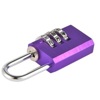 Cadenas de sécurité en aluminium personnalisable violet avec serrure à code