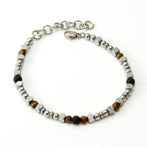<b>Beaded</b> <b>Bracelet</b> For Women Hexagon Titanium Steel Volcanic Stone Jewelry Gift Fashionable Style - Product Image 5