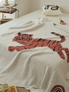 Dễ thương màu hồng hổ dệt kim chăn mềm mại và thoải mái làm bằng sợi <span class=keywords><strong>Polyester</strong></span> <span class=keywords><strong>100</strong></span>%, thích hợp cho nhiều dịp fsh - Product Image 3