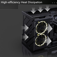 Boîtier de cube de ventilateur RVB tour moyenne en verre triple face en alliage d'aluminium armoire de jeu PC MicroATX facteur de forme en stock