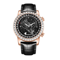 HANBORO Starry Sky Montre mécanique automatique pour homme en acier inoxydable avec bracelet en cuir, cadran à aiguilles en cristal saphir, lumineuse, de luxe