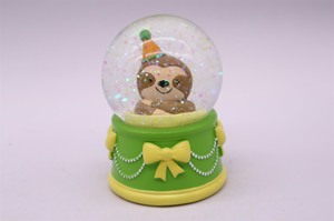 Boule à neige en résine personnalisée pour décoration de maison, paresseux et chat, ornements d'animaux, moule, nœud papillon, thème souvenir - Product Image 2
