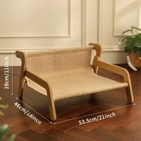 Meubles d'intérieur pour animaux de compagnie en bois au design populaire, hamac pour chat en bois, chaise longue, lit pour animaux de compagnie en toile réglable