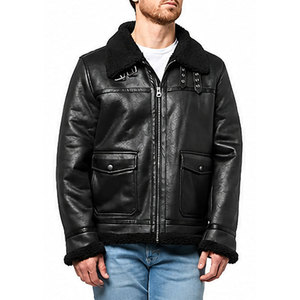 Chaqueta <span class=keywords><strong>de</strong></span> Cuero Genuino para Hombre, Diseño Nuevo, Precio Económico, Corte Regular Cómodo, Color Sólido, Mangas Largas - Product Image 3