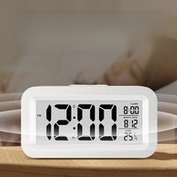 Réveil numérique LED avec rétroéclairage, fonction snooze, affichage de la date et de l'heure, calendrier, multifonction, horloge de table électronique avec rétroéclairage W24-729