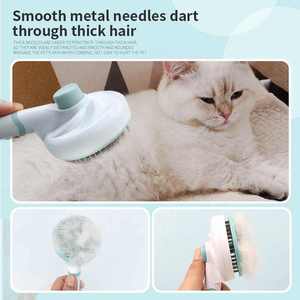 Factory Wholesale Custom Logo Self Cleaning Stainless Steel Cat & Dog <b>Pet</b> Grooming Slicker <b>Brush</b> OEM Available - Product Image 6
