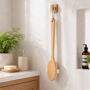 Hardware Tools Eco Friendly Natural Wooden <b>Brush</b> With Exfoliating <b>Brush</b> for Dry Brushing Dual Use - Product Image 6