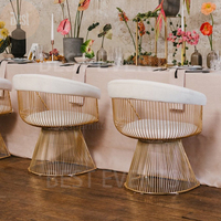Chaise d'extérieur moderne en forme de cage à oiseaux avec structure en acier inoxydable doré pour mariage