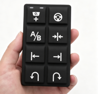 Clavier à dôme en caoutchouc moulé, couleur personnalisée, impression soyeuse, tampon conducteur, composants de boutons-poussoirs en silicone sur mesure