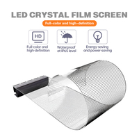Kapalı şeffaf esnek LED ekranlar duvar cam pencere reklam şeffaf Film LED Video örgü LED ekran