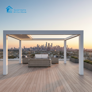 Pérgola Solar de Aluminio con Techo de Láminas, Impermeable para Exteriores, Ecológica, Certificada, para Patio, Jardín, Gazebo, Toldo, Marca <span class=keywords><strong>Sweethome</strong></span>, 6m - Product Image 5