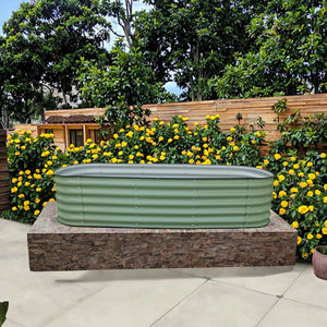 Lit de jardin carré en métal enduit de PE double face, moderne et écologique, vert olive, boîte de plantation pour fleurs à la maison - Product Image 3