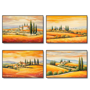 Pintura de Paisaje al Atardecer, Semi-Pintada a Mano, Texturizada, Óleo/Acrílico, Lienzo Profesional, Marco Personalizable, Óleo Ecológico - Product Image 2