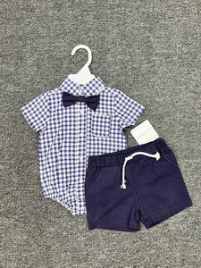 <span class=keywords><strong>Abbigliamento</strong></span> Unisex a manica corta per neonati Set tre pezzi con pantaloni e cappello per neonati-all'ingrosso - Product Image 2