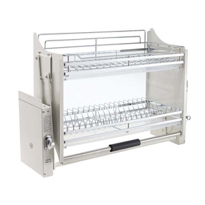 Panier élévateur 304 en acier inoxydable très durable pour le rangement des armoires de cuisine, extensible et amortie pour la quincaillerie de meubles. - Product Image 3