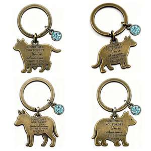 Portachiavi in metallo personalizzato portachiavi per animali domestici Tag nome per animali in ottone portachiavi Vintage può specificare il colore del modello e il Logo portachiavi fortunato - Product Image 2
