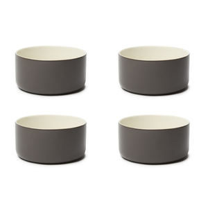 Set di 4 Ciotole Excelsa in Porcellana Stile Nordico Trendy 13x6.5x13 Cm Tortora - Product Image 2