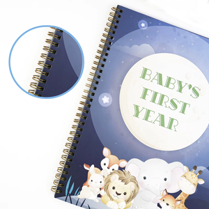 <span class=keywords><strong>Livret</strong></span> de souvenirs de bébé personnalisé imprimé sur mesure-Reliure double YO avec impressions vibrantes pour la première année de bébé - Product Image 2