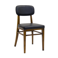 Chaise de restaurant commerciale en bois massif de haute qualité au design moderne, avec coussin, aspect antique, non pliable