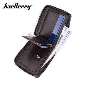 กระเป๋าสตางค์แบบสั้นสำหรับผู้ชายแบรนด์ Baellerry สีดำกาแฟ กระเป๋าสตางค์ซิปอเนกประสงค์สำหรับใช้ในชีวิตประจำวัน - Product Image 2