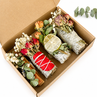 Bouquet d'encens de sauge, traditionnel, luxueux, bohème, avec petits fragments de sauge, pour spa, à combustion lente, sauge rouge, anti-odeur, printemps été