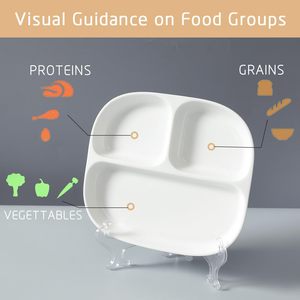 Plato de Porcelana para Control de Porciones, Platos Divididos para una <span class=keywords><strong>Dieta</strong></span> Saludable - Product Image 5