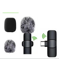 Microphone sans fil K9 Type C Mini pour enregistrement audio et vidéo sur téléphone, ordinateur portable, ordinateur, caméra, microphone à condensateur