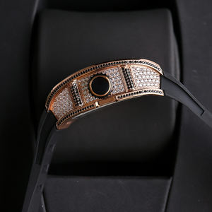 Reloj de Pulsera Mecánico de Lujo con Tourbillon, Forma de Barril Negro 1701, Incrustaciones de Diamantes, Chapado en Oro Rosa, Acero Inoxidable para Hombre - Product Image 2