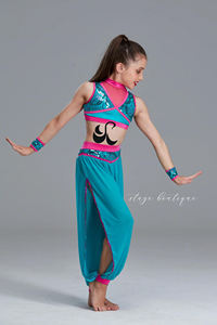 무대 공연 2 조각 세트 댄스웨어 여자 긴 바지 오버슬리브 재즈 의상 - Product Image 6