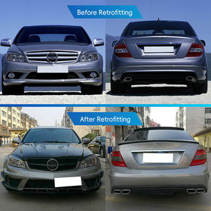 Kit di Aggiornamento Auto in Fibra di Carbonio Umida, Paraurti Anteriore e Posteriore, Cofano Motore, Parafango, Nuova Condizione, Compatibile con Mercedes-Benz <span class=keywords><strong>Classe</strong></span> C 2008-2010 W204 Serie <span class=keywords><strong>Black</strong></span> - Product Image 3