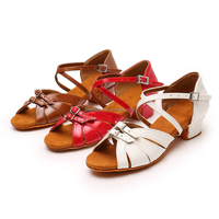 Zapatos de Baile Latino para Niñas con Suela de Cuero de Ante de 3.5 CM, Zapatos de Baile de Salón, Salsa, Práctica de Baile para Niños