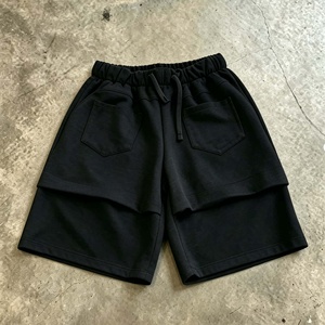 Shorts de jogging amples en molleton épais 100 % coton personnalisés pour homme, longueur genou, pour l'été - Product Image 1