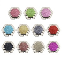 Meetee BB-090 9*4.6cm Crochets hexagonaux pliables portables en alliage de zinc à paillettes pour sac à suspendre sur le côté de la table, support de sac à main