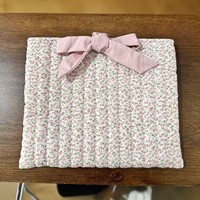 Sac à maquillage multifonctionnel personnalisé, sacs fourre-tout matelassés floraux avec nœud papillon et cordon