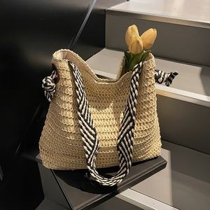 HKZB Nouveau sac de plage tissé polyvalent pour femmes, grande capacité, sac à bandoulière sous le bras - Product Image 3