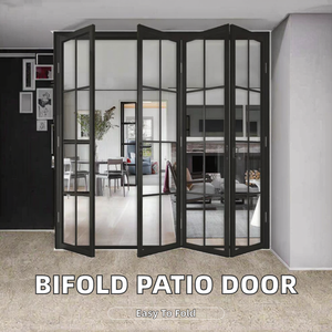 Porte pliante en <span class=keywords><strong>accordéon</strong></span> en alliage d'aluminium avec verre français pour patio et cuisine, design pliable, prix abordable - Product Image 2