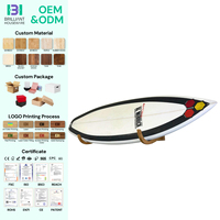 Support mural pour planche de surf en bambou BH Single Surf Rack, supports pour planches de surf en bois de bambou