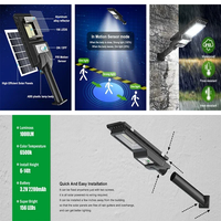 Lampe solaire tout-en-un pour rue, 50W, capteur PIR, éclairage mural LED extérieur, éclairage de rue intégré pour route, jardin